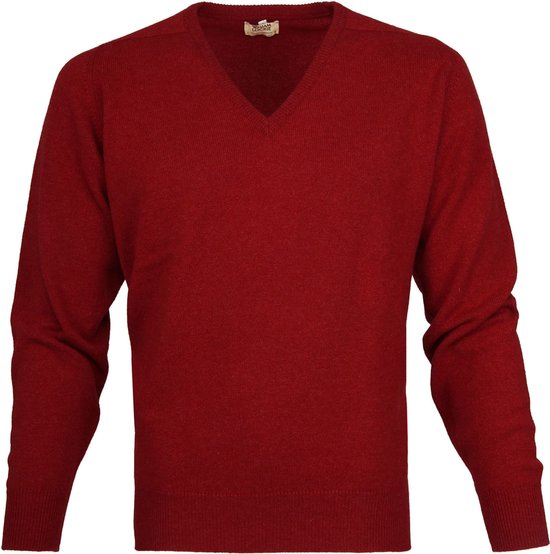 William Lockie - Pullover Lamswol V Poppy - Heren - Maat L - Regular-fit