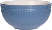 Excellent Houseware Soepkommen/serveer schaaltjes - Roman Style - keramiek - D14 x H7 cm - nacht blauw - Stapelbaar
