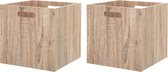 Kast opbergmand/kastmand - 2x - lichtbruin - mdf hout - 29 liter - 31 x 31 x 31 cm - inklapbaar