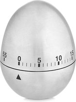 Kinvara Kookwekker/eierwekker in eitjes vorm - zilver - RVS - 7.5 cm - minuten telling