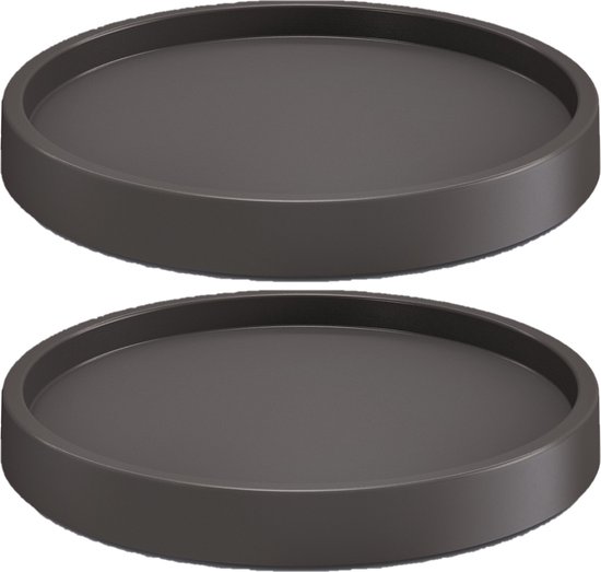 Plantenonderzetter/multiroller - 2x - rond - terracotta - kunststof - 27 cm - Trolleys voor kamerplanten
