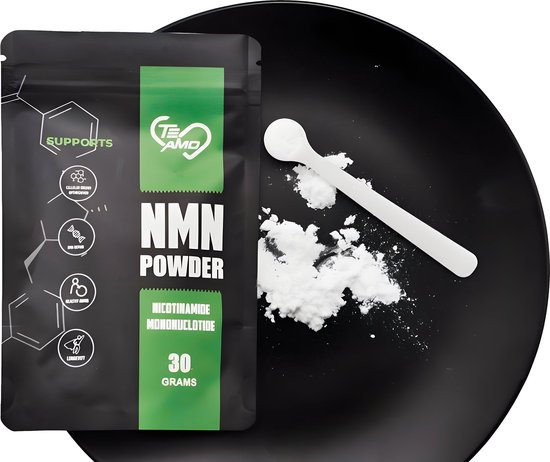 NMN | 30 Gram Poeder - NAD+ Booster - Gezond brein supplement - Superfood - Ook voor honden en katten - Nicotinamide mononucleotide - Inclusief 500mg Maatlepel - 60 Dagen inname - 99% Puur - Te Amo