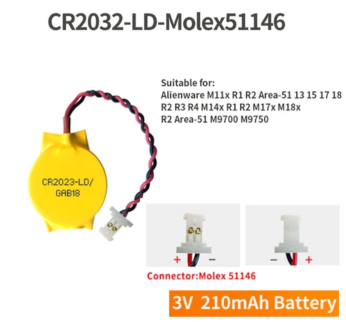 CR2032 3V Bios batterij Laptop