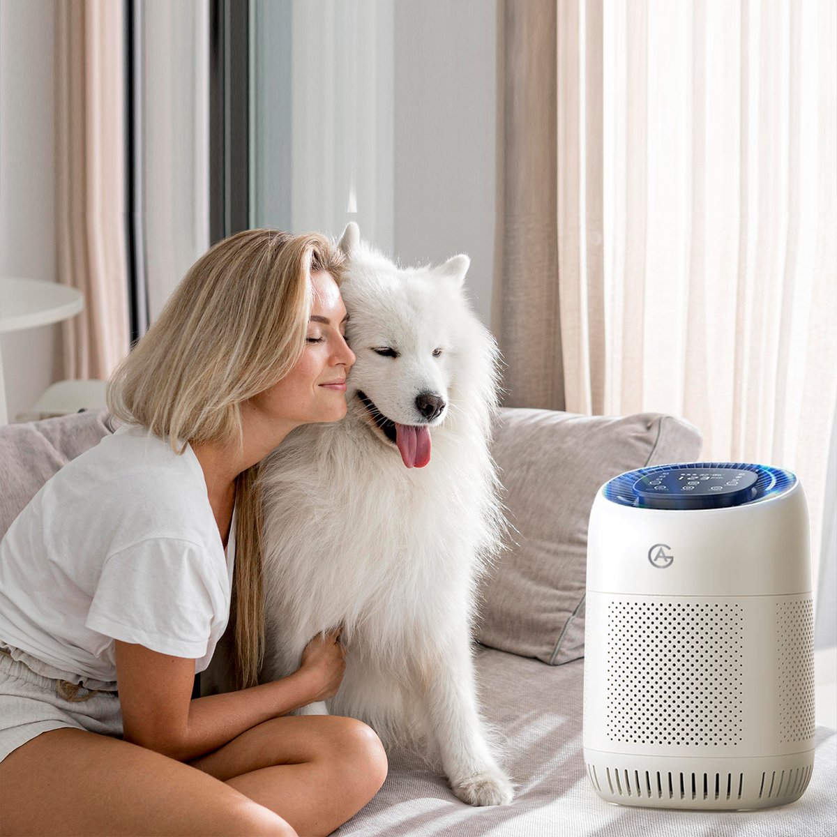 AG320 Luchtreiniger - Air Purifier -Luchtreinigers met Hepa Filter - Slaapkamer Air Cleaner - Slaapstand - Kinderslot - High Quality Filtersystem - Voor Schone Gezonde Lucht -Tegen Stof, Hooikoorts En Allergie - Verwijdert 99,97% -Display — afbeelding 2