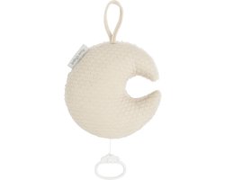 Baby's Only Gebreid baby Muziekdoosje - Muziekhanger maan Sky - Warm Linen - Muziek speelgoed