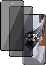 2x Privé Screenprotector geschikt voor OPPO Reno 10 - Privacy Beschermglas - Privacy Proteqt+