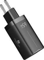 Chargecom - 65W GaN USB-C Reisadapter/Slim adapter- geschikt voor Nintendo Switch - Asus - Acer - HP - Lenovo - Dell - Macbook -Toshiba - Medion - Surface - Samsung Galaxy Book