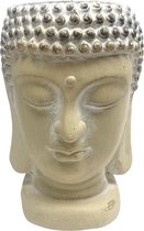Bloempot Boeddha van steen 29 cm - Creme