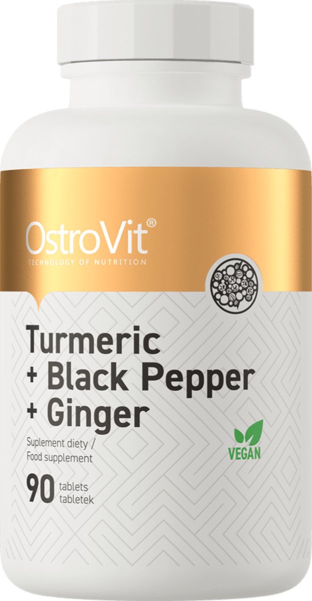Goedkoopste Superfoods - Turmeric Black Pepper Ginger 90 Tablets OstroVit