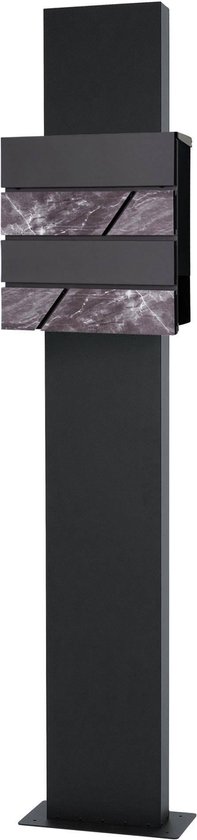 Brievenbus 37x36,5x11 cm antraciet/zwart marmerlook staal ML-Design