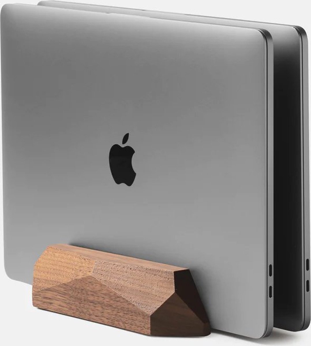 Oakywood Dual Laptop Dock - Massief Walnoot - Echt Hout Verticale MacBook/Laptop/Tablet Standaard - Clean Desk Design