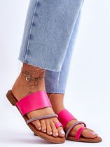 Roze Eco-Leren Teen Slippers Sandaal