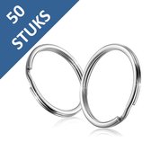Sleutelringen - 50 stuks RVS Sleutelhanger Ringen - 25mm - Zilver