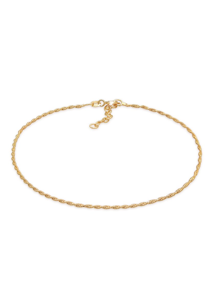 Elli - Enkelbanden - Dames Twisted Cord Basic Tijdloze Trend Verstelbaar in 925 Sterling Zilver - Dames