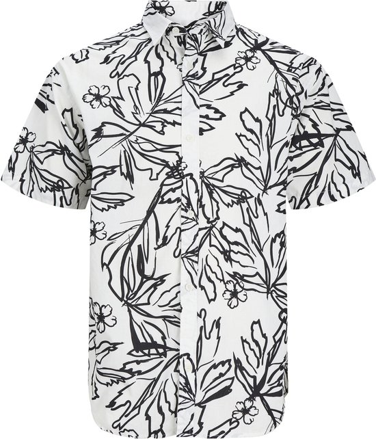 Jack & Jones Overhemd Jorlafayette Aop Shirt Ss Ln 12251023 Cloud Dancer Mannen Maat - XL