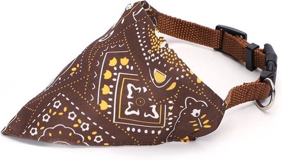 Foto: Nobleza halsband met zakdoek verstelbaar 25 40cm honden halsbanden honden bandana katten bandana bandana bruin