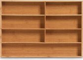 3x Bruine bestekbakken inzetbakken bamboe 44 x 30,5 cm - Zeller - Keukenbenodigdheden - Keukenlade/besteklade inzetbakken - Bestekbakken van hout