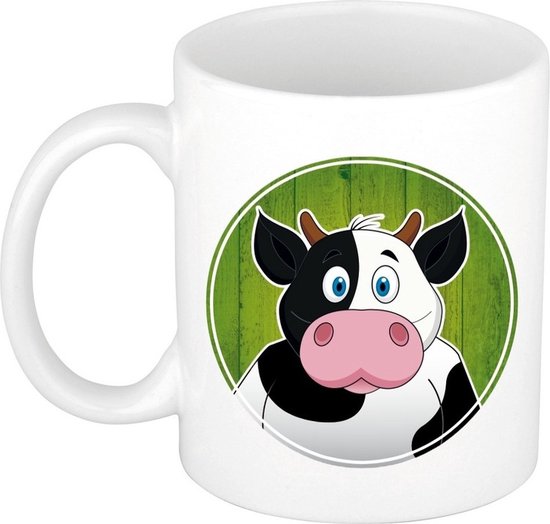 Koeien beker / mok - 300 ml keramiek - koe dieren bekers/mokken voor kinderen