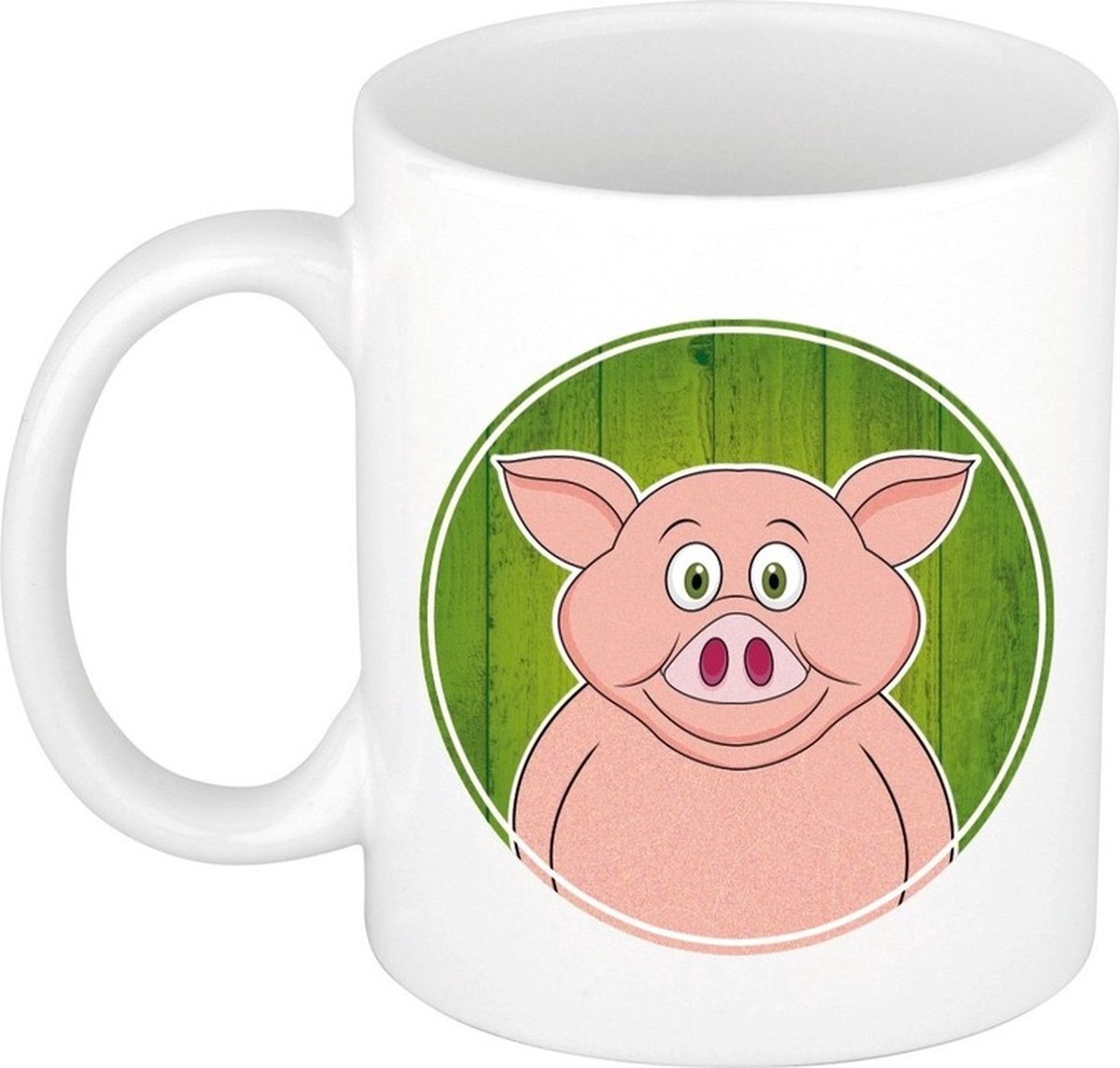 Varken mok - wit - keramiek - 300 ml - kinder beker varken