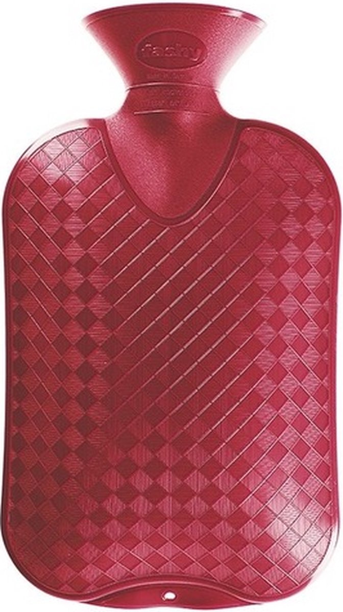 Goedkoopste Fashy Kruik - rood ruit/ribbel - 2 liter - kunststof - warmwaterkruik - waterkruik - warmtekruik