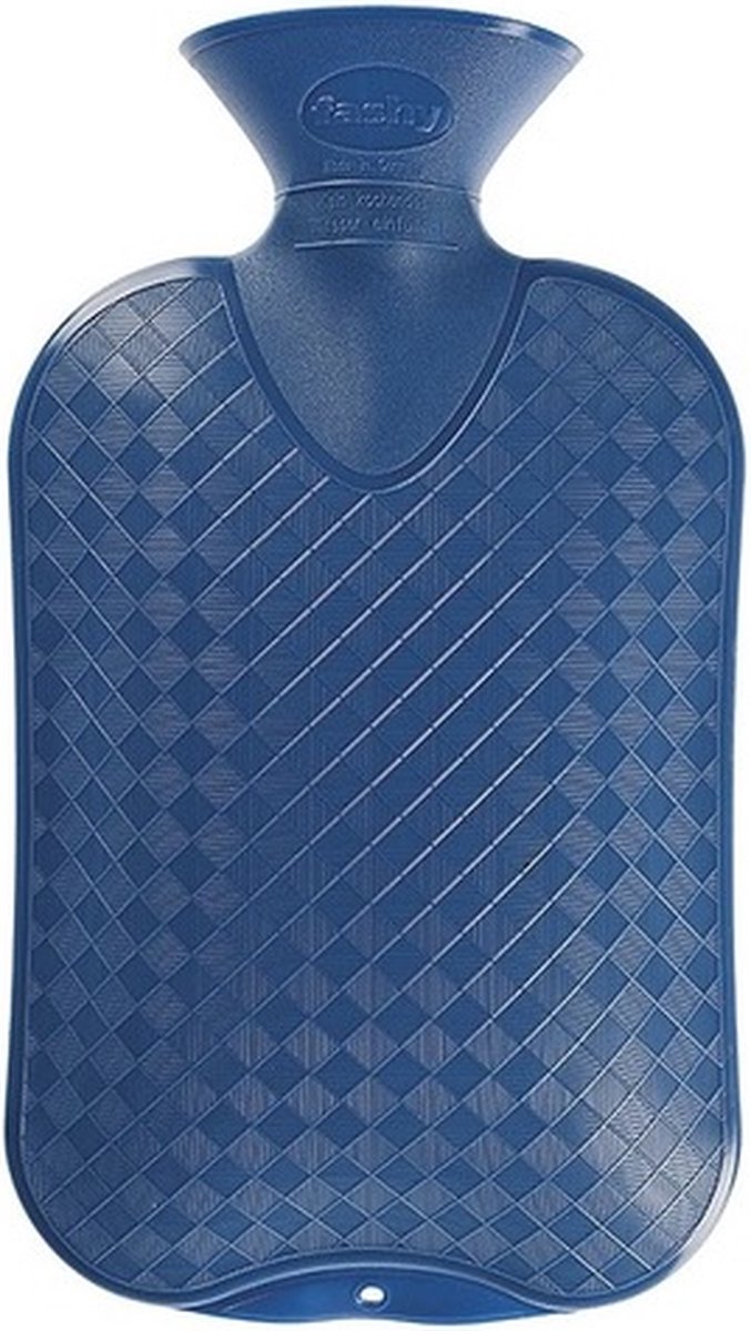 Goedkoopste Kruik - blauw ruit/ribbel - 2 liter - kunststof - warmwaterkruik - heet water kruiken