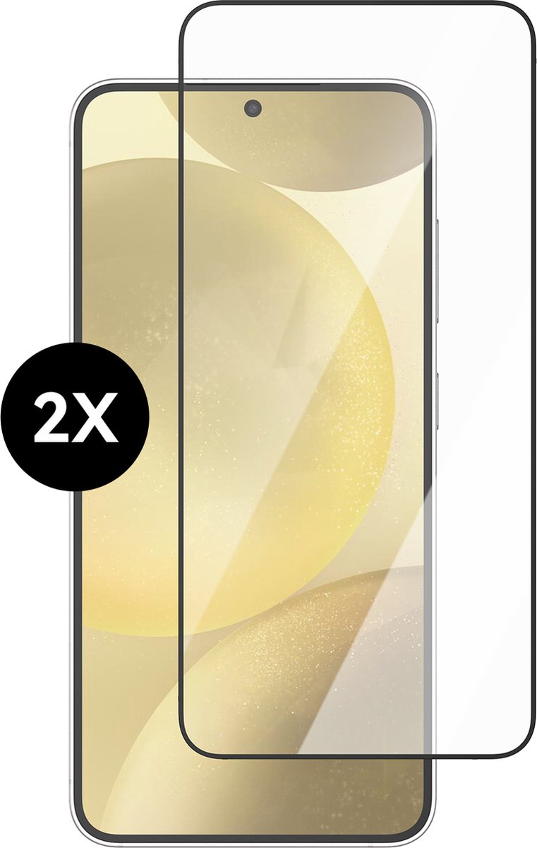 Screenprotector geschikt voor Samsung S24 Screenprotector Glas Gehard Tempered Glass - Screenprotector geschikt voor Samsung Galaxy S24 Screen Protector Screen Cover - Volledig dekkend beschermglas - 2 stuks