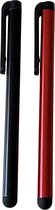 2 stylus pennen universeel / Tablet & Telefoon Stift / Robuuste Touchpen / Touchstift / Touch / Touchscreen Pen 2 stuks - Zwart/Rood