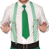 Fiestas Guirca Ensemble de déguisements pour la Saint-Patrick - bretelles et cravate - vert - adultes - carnaval