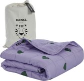 BLENKZ couverture lestée enfant 3,6kg - 100x150 - Hartjes violet - couverture lestée 1 personne - couverture lestée - couvertures lestées
