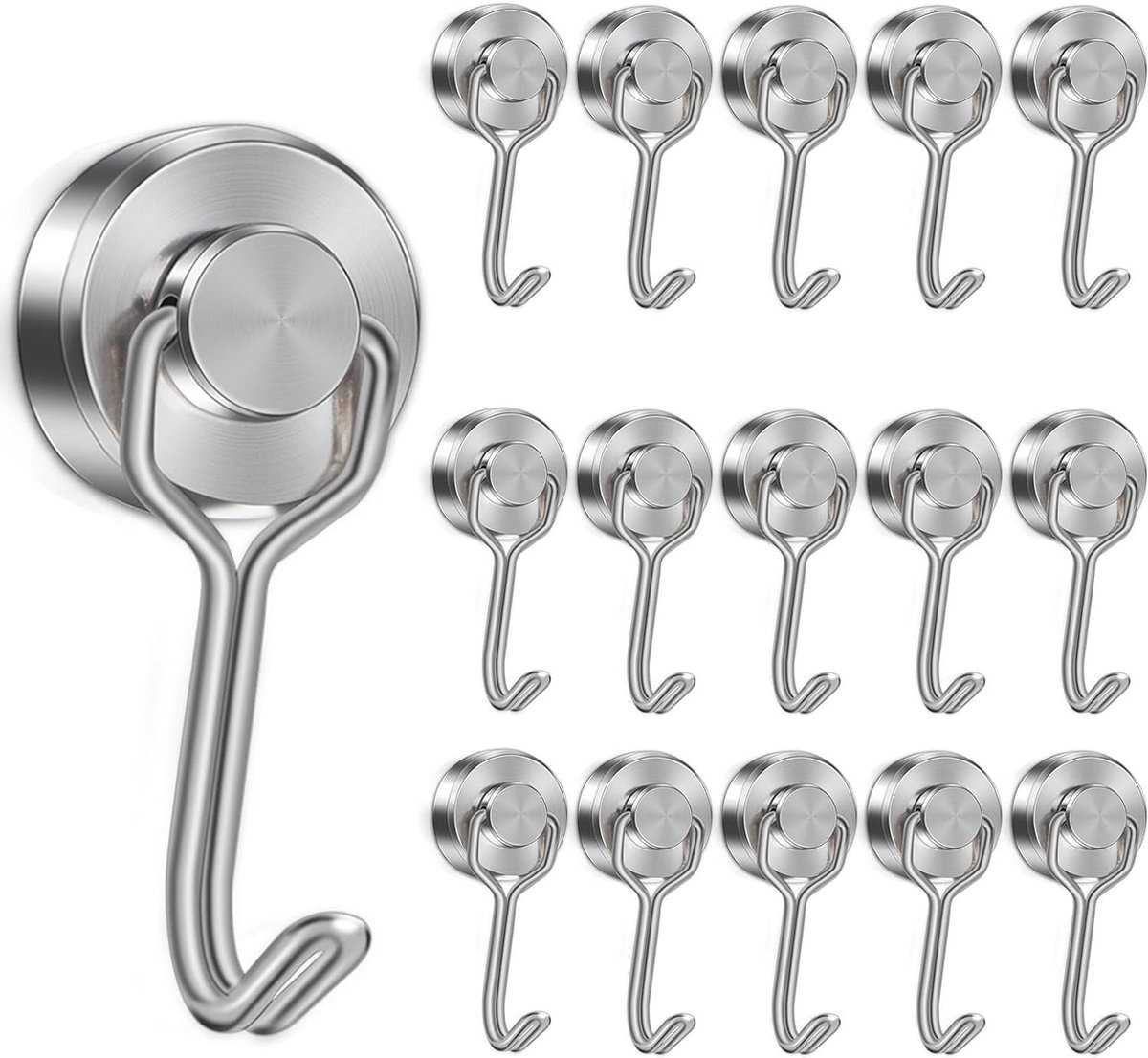 Magneethaken Set - Sterke Magnetische Haken - Veelzijdig en Duurzaam - Voor Slaapkamer, Keuken en Koelkast - Ruimtebesparende Organisatie - Geen Boren Nodig