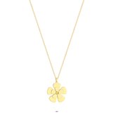 Twice As Nice Halsketting in goudkleurig edelstaal, grote bloem 50 cm