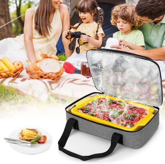 JGS ® Geïsoleerde Koeltas Voor Warme En Koude Voedseltransport Opvouwbare Picknicktas Grote Capaciteit In Blauw