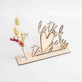 Kadoosje "Lots of Love" (rood) - by Nordhus - houten kaartje - boeketje bloemen - origineel cadeau - valentijn - moederdag - dankjewel - zomaar - liefs - wenskaart - geschenkset