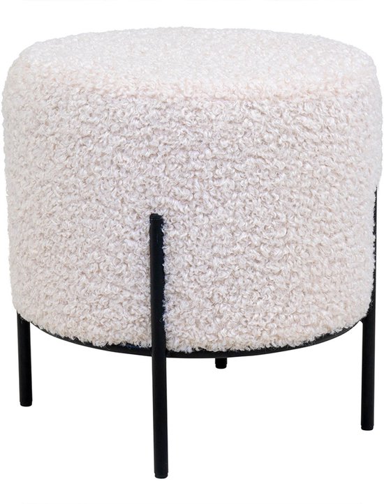 House Collection Poef Ø 35,5 cm Morten Wit Schapenvel