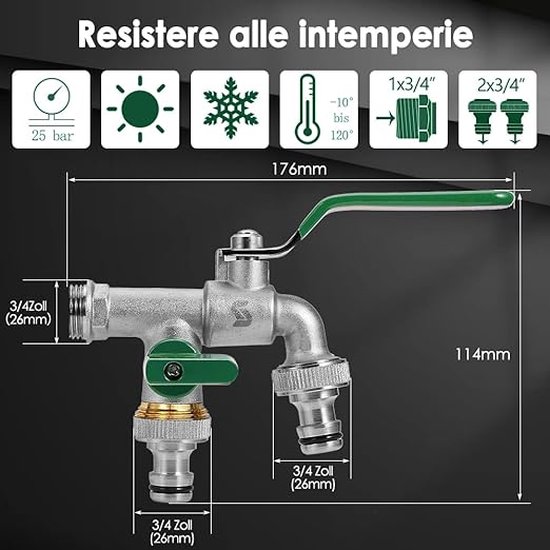 Buiten kraan met slang aansluiting - Tuinslangaccessoires kopen? | Korting tot 44