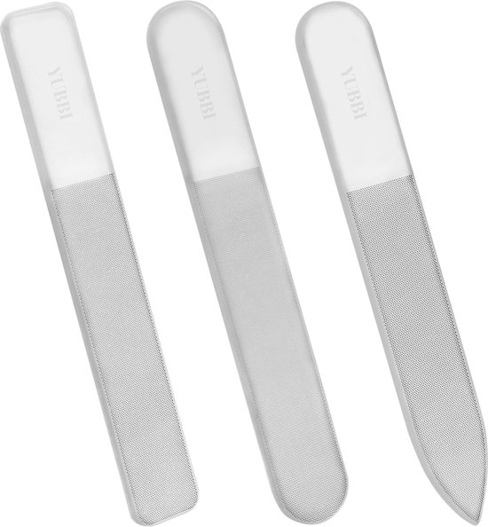 Foto: Yubbi 3 stuks nano glas nagelvijlen glazen nagelvijl en buffer nail file micro grit incl beschermkoker