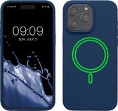 kwmobile telefoonhoesje geschikt voor Apple iPhone 15 Pro Max - Hoesje met magneet compatibel met MagSafe - Smartphone case in marineblauw