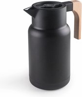 Thermos Wood ZWART, vloeistofcontainer, houdt koude en warmte vast, polypropyleen