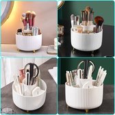 Cosmetische make-up organisator, 360° roterende cosmetische organisator voor penselen, oogschaduwborstels, lippenstift, voor kamerdecoratie, kaptafel, slaapkamer, badkamer