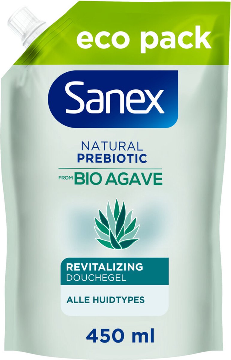 Sanex Agave Revitalizing Douchegel Navulling - 3 x 450 ml - Voordeelverpakking