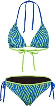 BECO bikini triangle zebra vibes - bonnet C - bleu/vert - taille 38