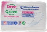 Love & Green For Vessie Faiblesse Maxi Serviettes de Nuit Écologiques 12 Serviettes