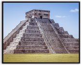 Chichén Itzá mexico fotolijst met glas 40 x 50 cm - Prachtige kwaliteit - Mexico - tempel - Glazen plaat - inclusief ophangsysteem - Poster - Foto op hoge kwaliteit uitgeprint