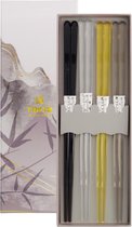 Tokyo Design Studio - Chopsticks Set - Eetstokjes - Cadeau Set - 4 Paar - Acryl Bruin