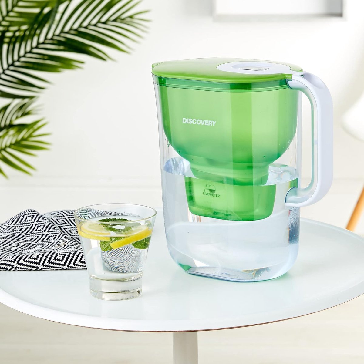 The Olive Tree water filter filterkaraf van 4,2 liter voor schoon, gezond en smakelijker leidingwater met 1 standaardfilter verwijdert zwevende deeltjes, chloor, zware metalen, bacteriën, en kalk