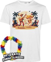 T-shirt Hippies Tropical | Toppers in Concert 2024 | Club Tropicana | Hawaii Shirt | Ibiza Kleding | Wit | maat XL