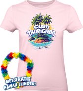 T-shirt Île Tropical Femme | Les meilleurs en concert 2024 | Club Tropicana | Chemise hawaïenne | Vêtements Ibiza | Dames rose clair | taille M