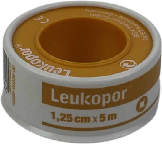 Voordeelverpakking 2 X Leukopor 5mx1,25cm met klemring, 1st (2471)