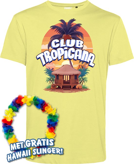 T-shirt Cabana | Toppers in Concert 2024 | Club Tropicana | Hawaii Shirt | Ibiza Kleding | Lichtgeel | maat 4XL