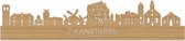 Skyline Zaanstreek Bamboe hout - 100 cm - Woondecoratie - Wanddecoratie - Meer steden beschikbaar - Woonkamer idee - City Art - Steden kunst - Cadeau voor hem - Cadeau voor haar - Jubileum - Trouwerij - WoodWideCities